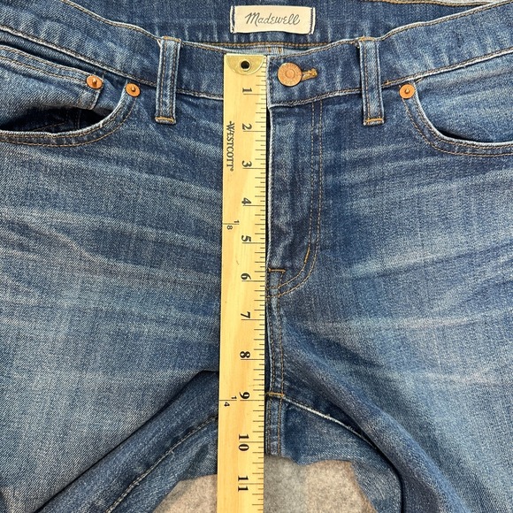 Madewell Jeans Womens 29 The Slim Boyjean Midrise Medium Wash Distressed - Picture 7 of 11